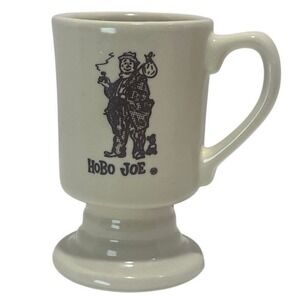Vintage Hobo Joe‎ Pedestal Coffee Mug Retro Diner Style Ceramic Cup Collectible